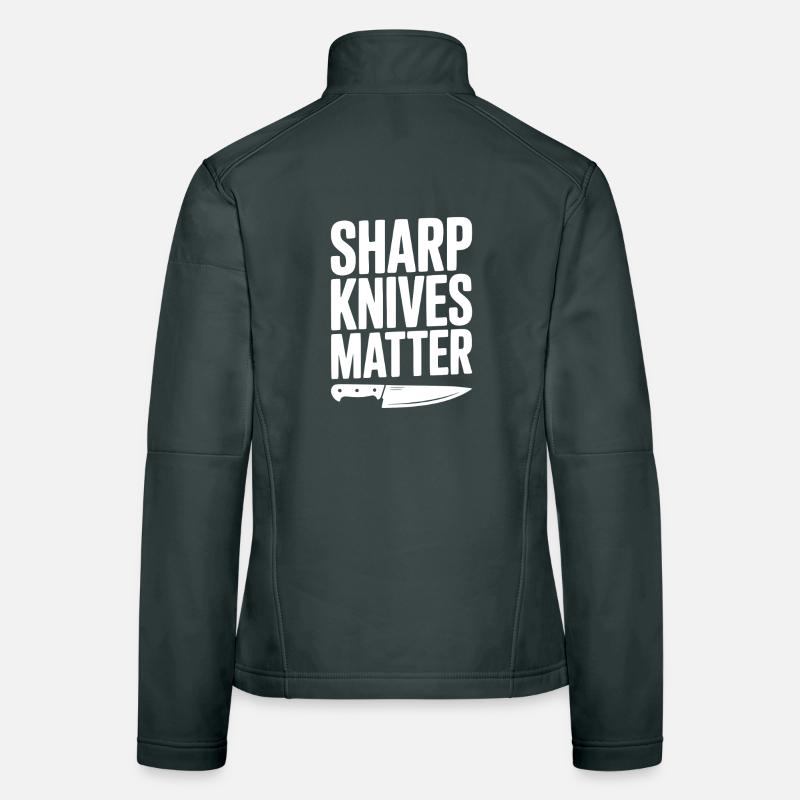 Scharfe Messer sind wichtig Frauen Softshelljacke