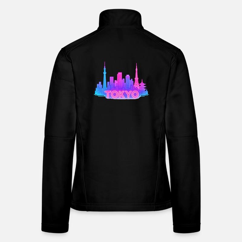 Neon Tokyo Skyline Women's Softshell Jacket