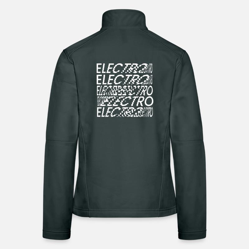 Glitch Electro Typography Women's Softshell Jacket