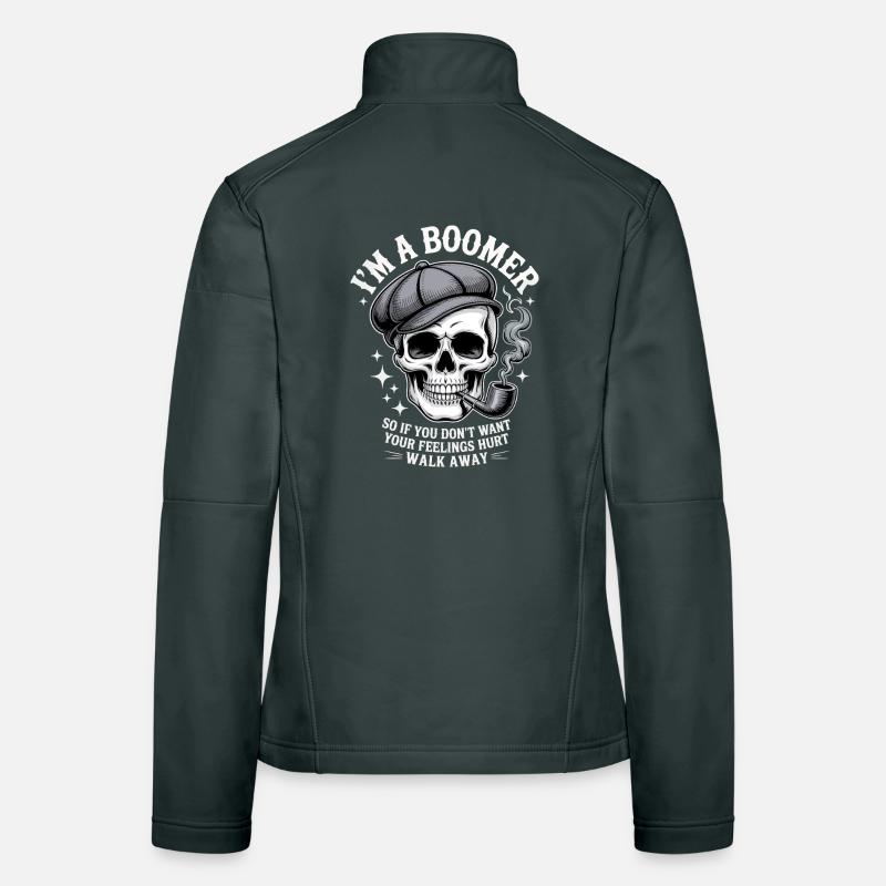Schädel mit Pfeife Bomber Humor Frauen Softshelljacke