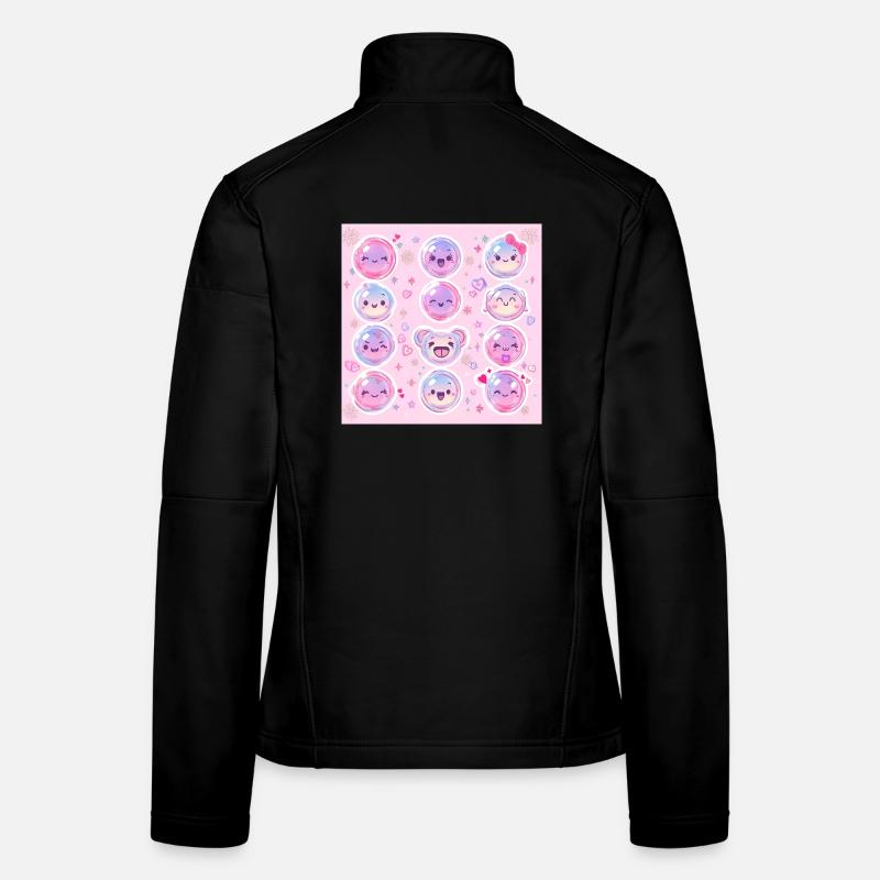 Pink Glow Pastell Kawaii Muster Frauen Softshelljacke
