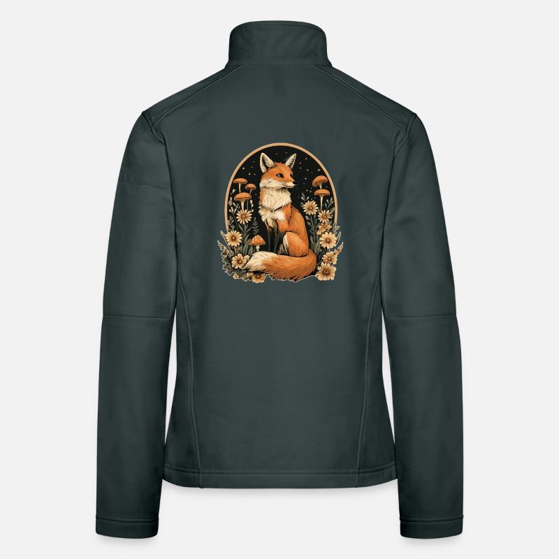 Champignons forestiers renards Veste en tissu softshell Femme