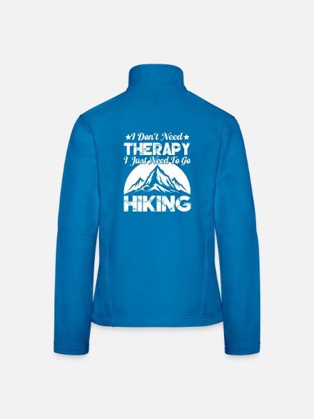 Ich brauche keine Therapie. Ich muss nur wandern gehen. - Frauen Softshelljacke - Schwarz - Hinten