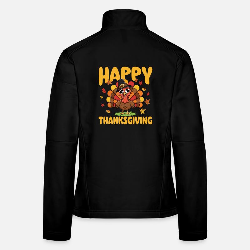 Happy Thanksgiving Autumn Harvest Blend Women's Softshell Jacket