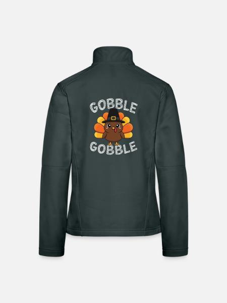 Gobble Gobble Herbstspaß Thanksgiving Spirit - Frauen Softshelljacke - Schwarz - Hinten
