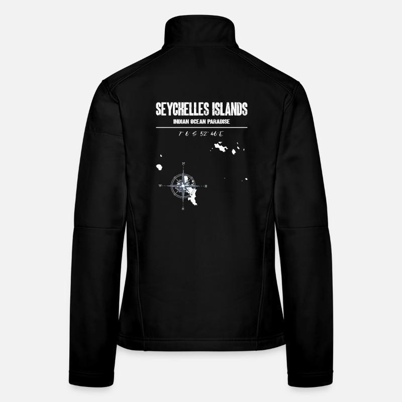 Seychelles Map Compass Vintage Design Women's Softshell Jacket
