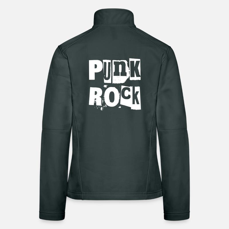Punk Rock Distressed Text Art Women's Softshell Jacket