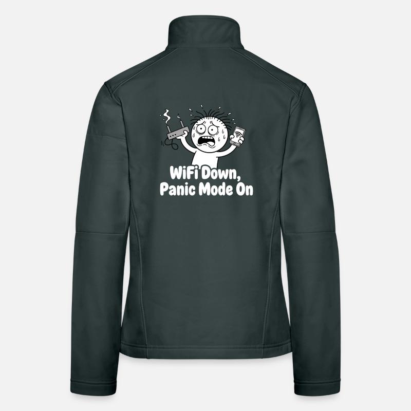 WiFi Outage Panic Mode Meme Women's Softshell Jacket