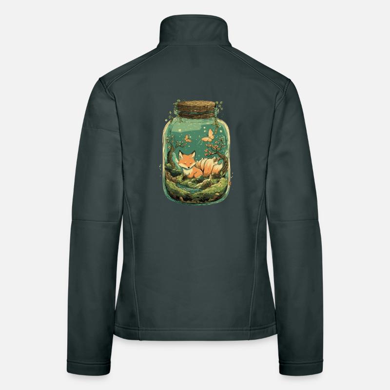 Magic Kitsune Fox Kawaii Terrarium Women's Softshell Jacket