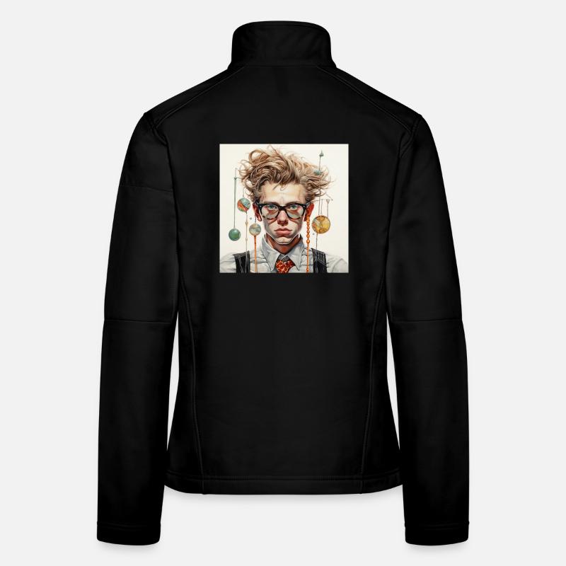 Portrait cinétique avec des sphères suspendues cheveux emmêlés Veste en tissu softshell Femme