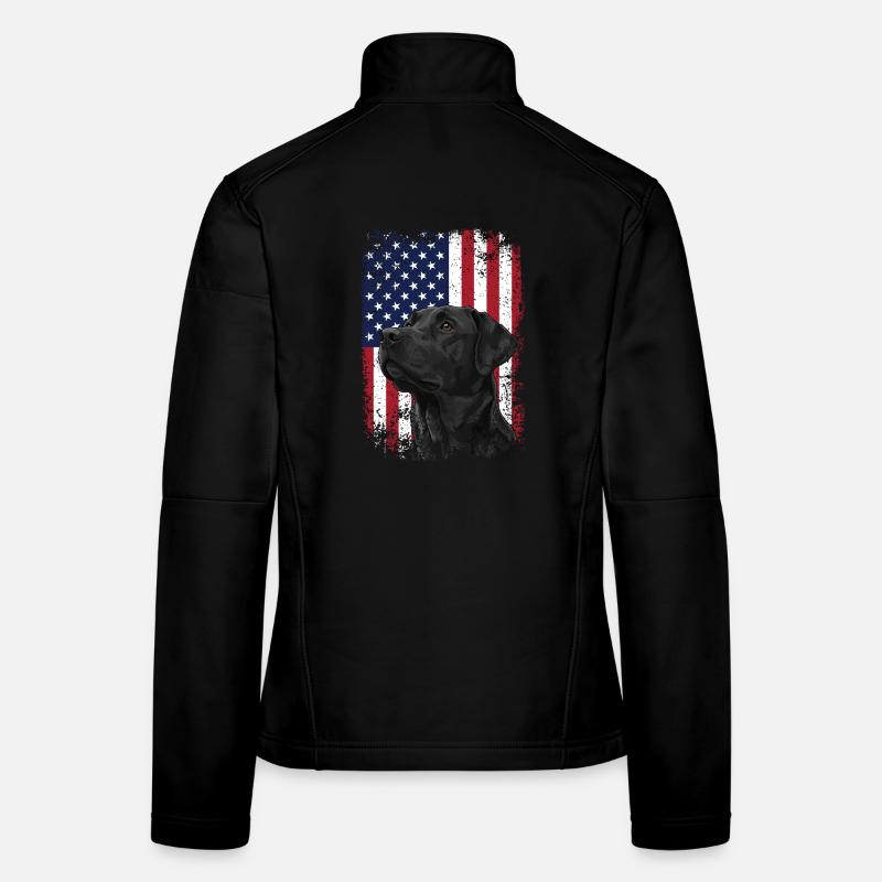 Patriotisches Labor mit US-Flaggenjagdszene Frauen Softshelljacke