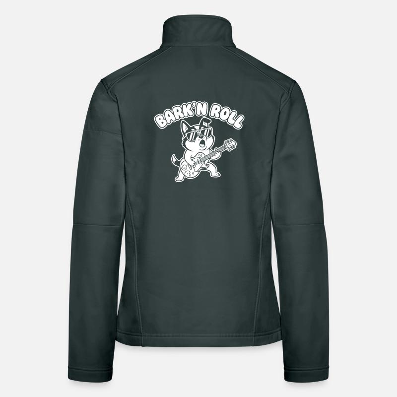 Barkin Roll Chien avec Guitare Veste en tissu softshell Femme