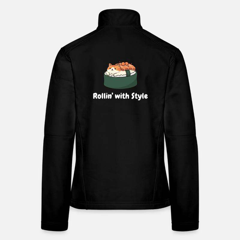 Sushi Cat Roll Style Veste en tissu softshell Femme