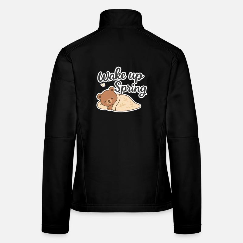 Réveillez-vous au printemps - Conception mignonne d’ours endormi Veste en tissu softshell Femme