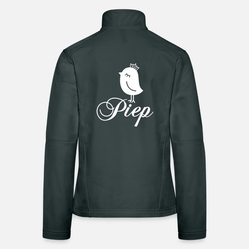 Spatz Piep mit Krone – Piepmatz Vogel Cartoon Frauen Softshelljacke