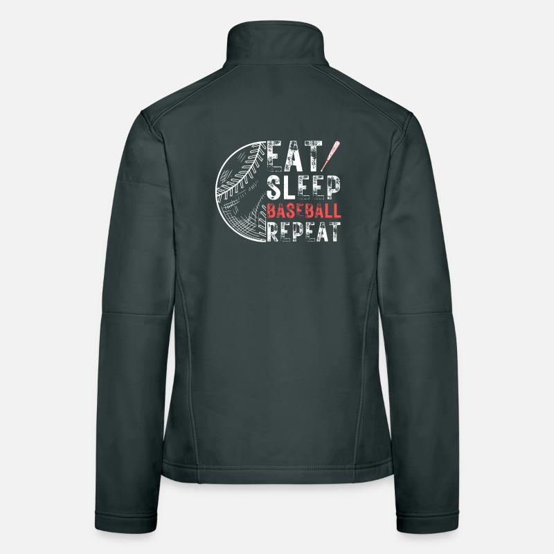 Manger dormir baseball répéter Veste en tissu softshell Femme
