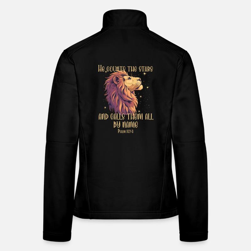 Löwe Bibelvers Christlich - Frauen Softshelljacke - Schwarz