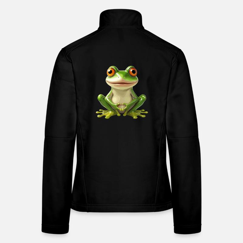 Grenouille joyeuse avec de grands yeux - Veste en tissu softshell Femme