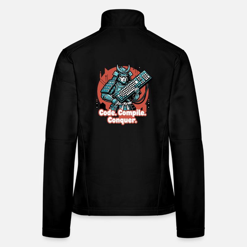 Codekampf Samurai mit Tastatur Frauen Softshelljacke