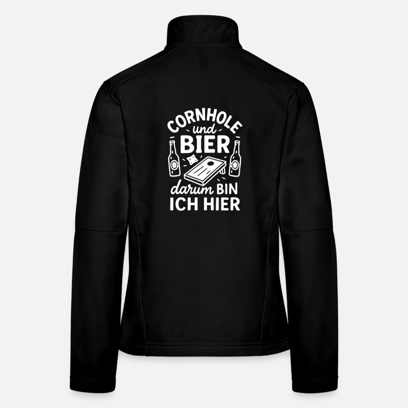 Cornhole et la bière - c’est pourquoi je suis ici Veste en tissu softshell Femme