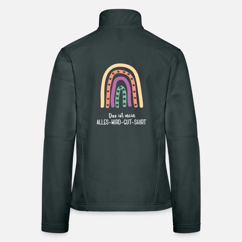 ALLES WIRD GUT Regenbogen Gesundheit Motivation Frauen Softshelljacke