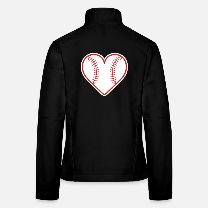 Baseball Coeur Design Amour Baseball Veste en tissu softshell Femme