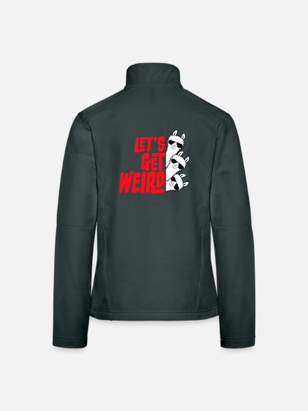 Let's Get Weird 3 Lama Freunde Team Sonnenbrille - Frauen Softshelljacke - Schwarz - Hinten