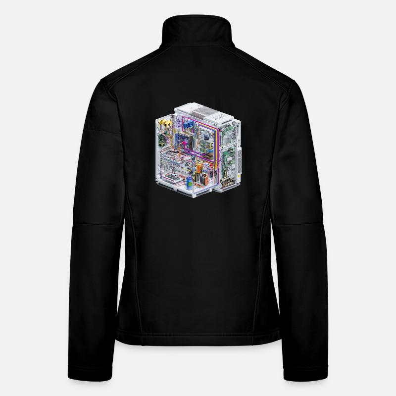 CAD Câble Art Flux de couleurs Centre de données Veste en tissu softshell Femme