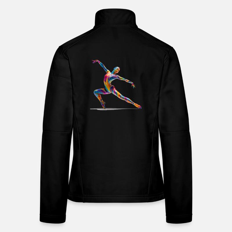 Explosion de couleurs danseuses en flux Veste en tissu softshell Femme