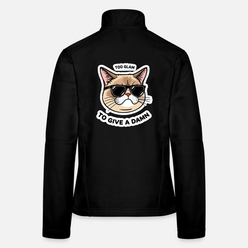 Too Glam Cat Sticker Cool Design Frauen Softshelljacke