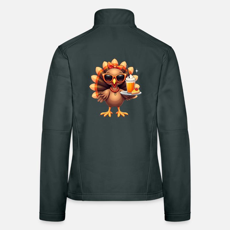 Dinde de Thanksgiving avec lunettes de soleil Veste en tissu softshell Femme