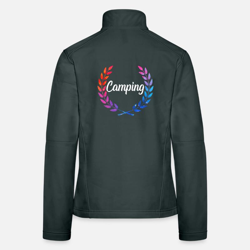Camping Color Laurel Script Women's Softshell Jacket