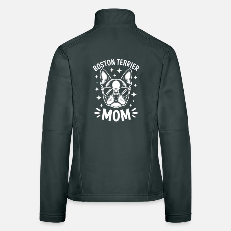 Boston Terrier Spruch Mama Boston Terrier Geschenk Frauen Softshelljacke