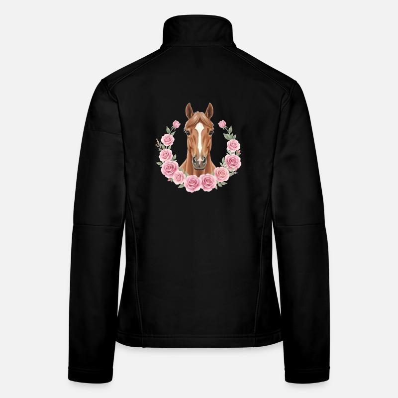 Braunes Pferd Frauen Softshelljacke