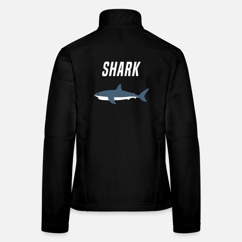 Nautic Design Shark Silhouette Bold Typography Women's Softshell Jacket