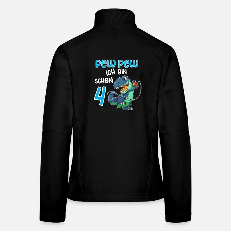 4e anniversaire T Rex Gaming Veste en tissu softshell Femme