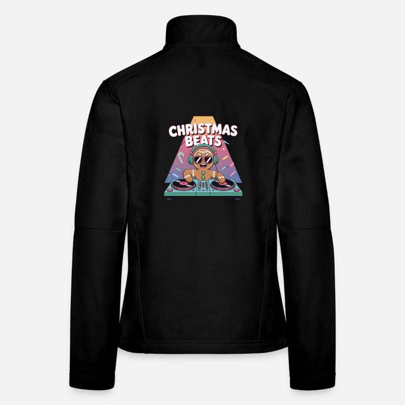 Christmas Beats DJ Gingerbread Women's Softshell Jacket