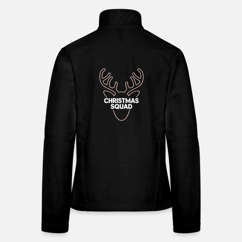 Neon Deer Antlers Escouade de Noël Veste en tissu softshell Femme