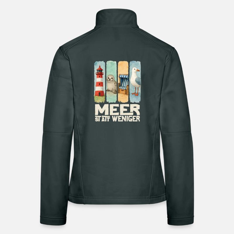 Moin Leuchtturm Robbe Strandkorb Möwe Küste Frauen Softshelljacke