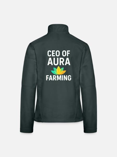 CEO OF AURA FARMING Funny Saying  - Women's Softshell Jacket - black - Back
