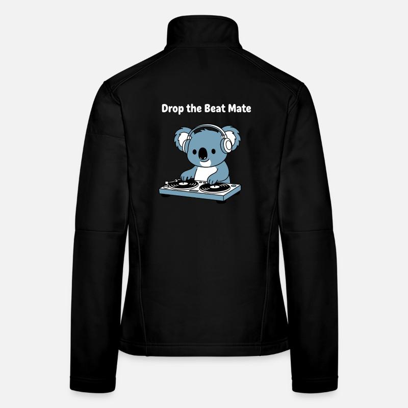Drop the Beat Koala DJ - Frauen Softshelljacke - Schwarz