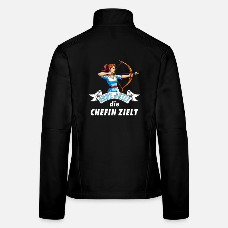 Bogenschützin Chefin zielt Frauen Softshelljacke