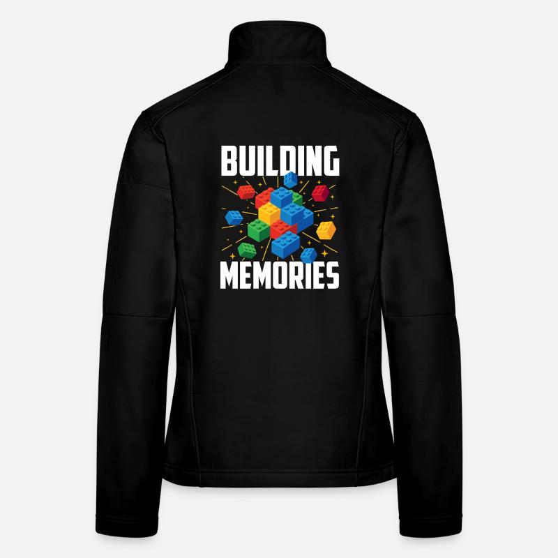 Construire des souvenirs Constructeur de briques Bâtiment en bloc Veste en tissu softshell Femme