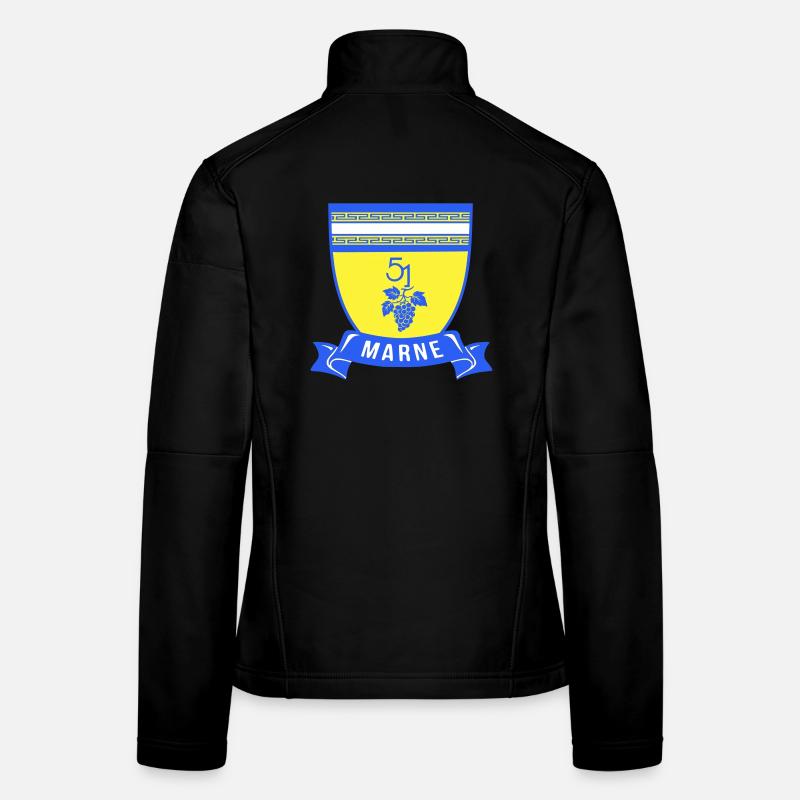Blason Marne 51 avec une grappe de raisin Veste en tissu softshell Femme