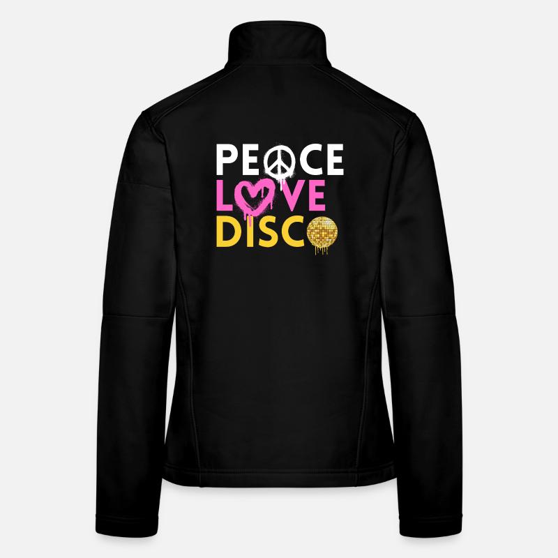 Peace Love Disco Retro Neon Style Women's Softshell Jacket