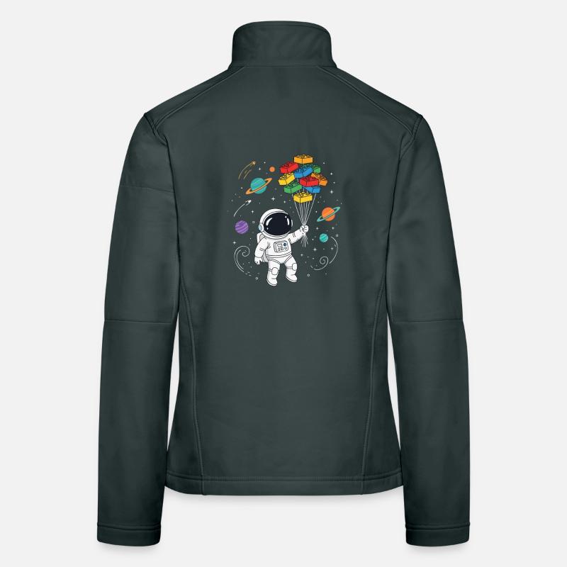 Astronaut Bausteine Space Brick Builder Frauen Softshelljacke