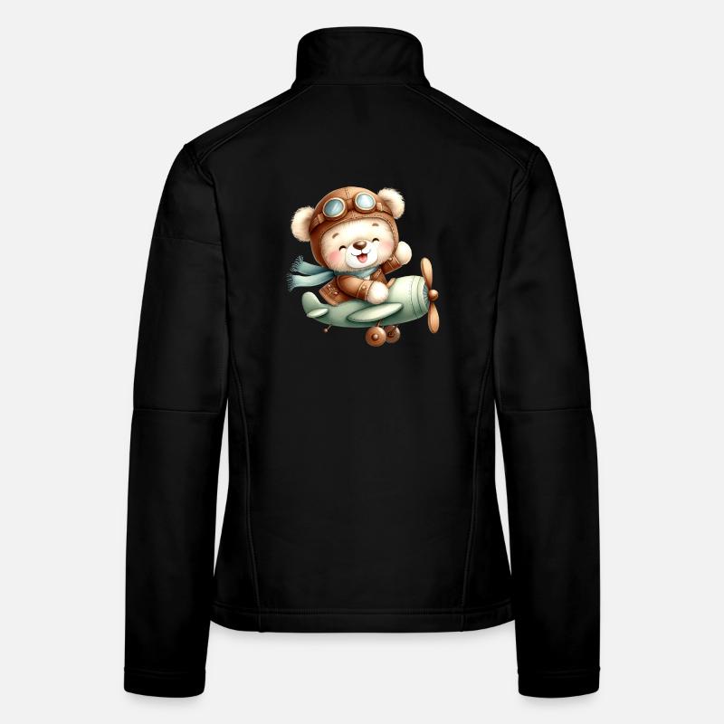 Flieger-Teddy - Frauen Softshelljacke - Schwarz