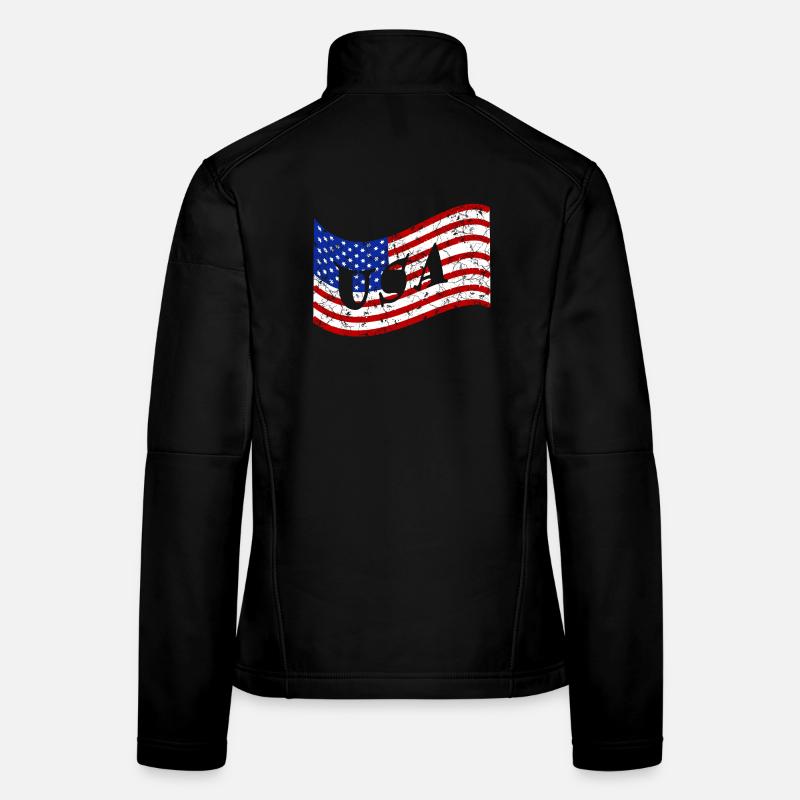 Drapeau des États-Unis Veste en tissu softshell Femme