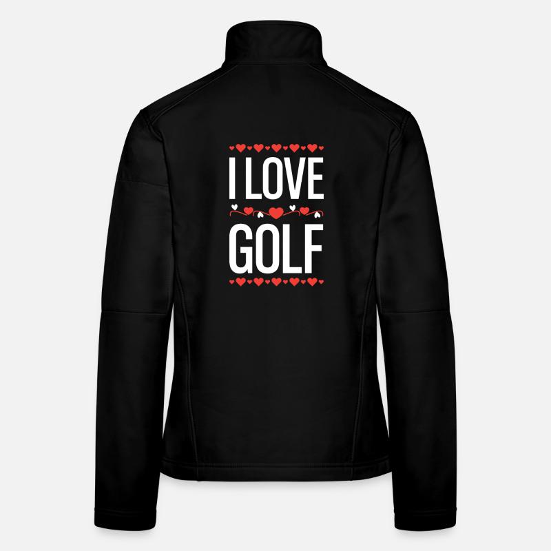 I Love Golf Heart Design Women's Softshell Jacket