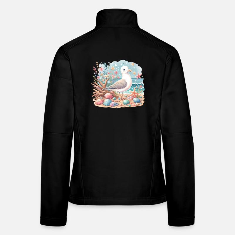 Möwe Strand Muscheln Maritim Küste Frauen Softshelljacke